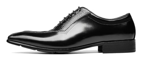 Santimon Men’s Genuine Leather Oxford Dress Shoes – Wingtip Brogue Oxfords for Business, Wedding & Tuxedo – Black & Brown Zapatos de Vestir para Hombre2