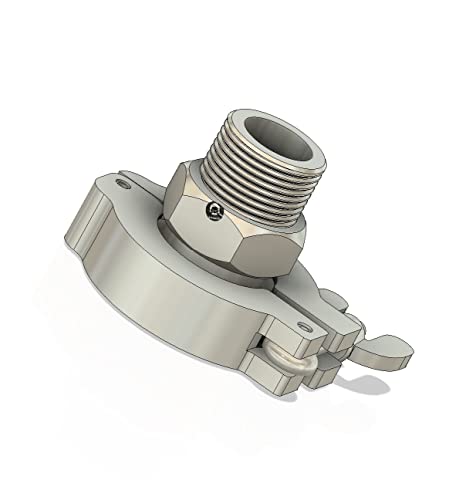 Image of bmotiontech 3 /4 inch MNPT to KF25 flange fitting adapter with Al wing nut clamp & SS centering ring (ISO-KF KF25 QF25 NW25) (3 /4 inch MNPT with Al clamp set)