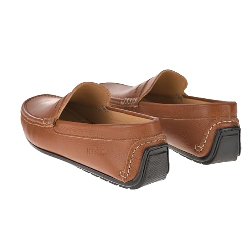 Image of Handmade Premium Genuine Leather Formal Loafers Shoes for Men | Comfortable Casual Slip on Moccasins | Tan Brown Office Dress Loafers