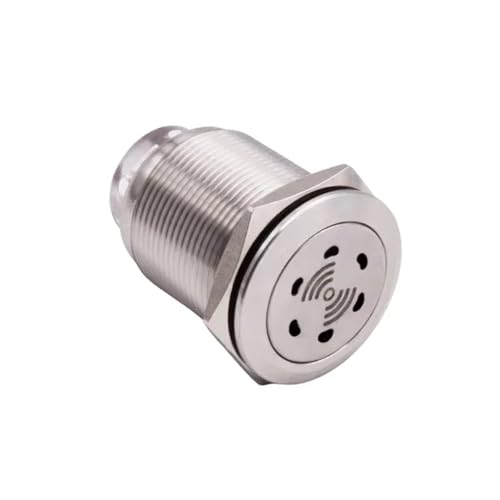 Mini lámpara roja alarma de acero inoxidable con indicador LED y avisador acústico 220V