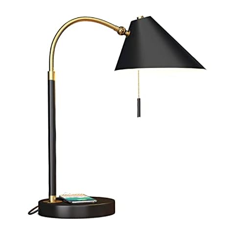 Bedside Lamps Industrial Desk Lamp with 1 USB Charging Ports and Wireless Charging Base Bedside Lamp Flexible Head Reading Lamp for Bedroom Living Room Nightstand Side End Table Lamp for Bedroom Cover
