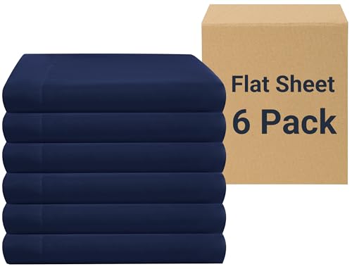 ZPECC Bulk Flat Sheets Only King Size 6 Pack, Easy