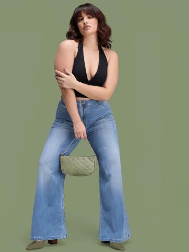 Image of Miss Chase A+ Women's Wide Leg High Rise Regular Length Stretchable Denim Jeans