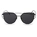 Produktbild Ularma Damen Twin-Träger Vintage Classic Metallrahmen Sonnenbrille Katzenaugen Brille Reflektierenden Spiegel (Schwarz1)