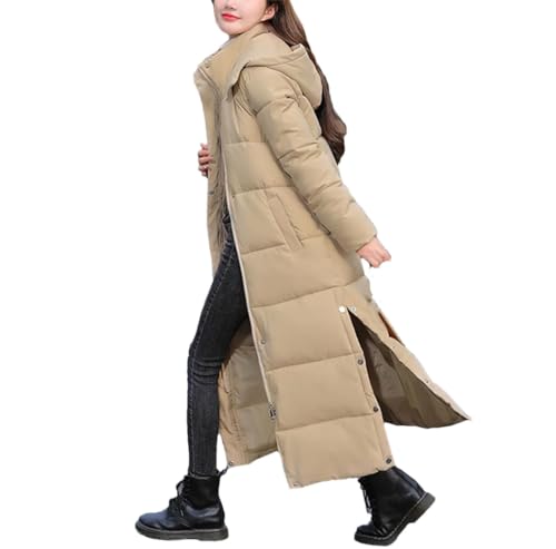 Veste d'hiver x-long pour femmes manteau long droit et chaud à capuche