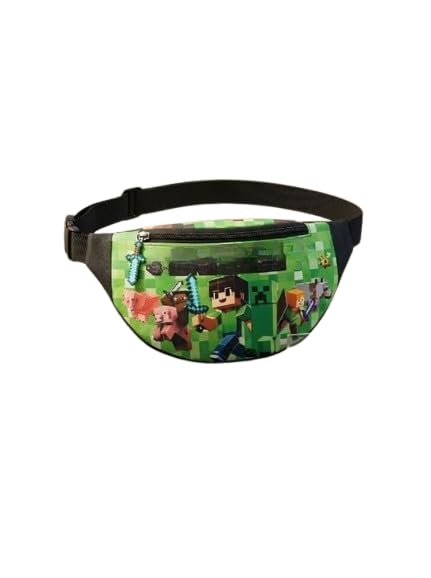 Cute Cartoon Printed Crossbody Waist Bag | (Green)-image-5