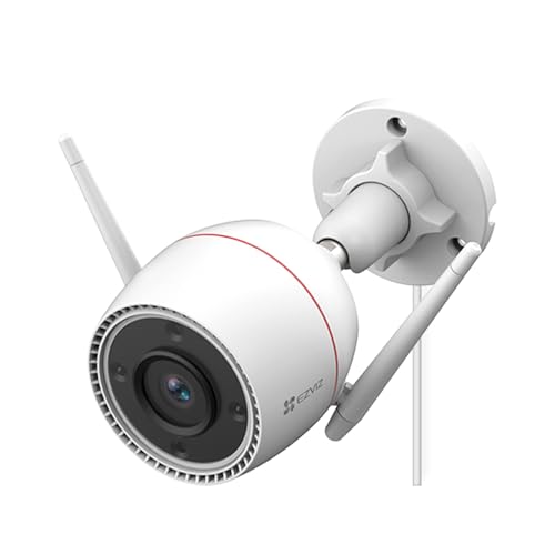 EZVIZ Telecamera WiFi Esterno 3mp, Videocamera Sorveglianza Esterno WiFi con Visione Notturna a Colori 30m, IP Camera con Intelligenza Artificiale, Rilevamento di Persone, Funziona con Alexa Outpro