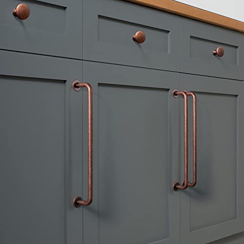 Goo-Ki 6 Pack Antique Copper Cabinet Handles Drawer Pull, 12.6"(320mm) c-c Solid Vintage Red Bronze Bar Pulls Kitchen Hardware for Appliance Dresser Wardrobe Cupboard, 9338AC-320 by Goo-Ki - Used condition - Image 3