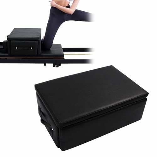 HSSTYLE Scatola da seduti per Pilates Reformer di Box Pilates Reformer per Palestra Domestica Uso Professionale in Studio per Esercizi di Pilates,Nero