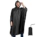 Produktbild Sensong Regenponcho Wasserdicht Regencape mit Kapuze Multifunktionales Regenmantel Wiederverwendbar Regenkleidung Faltbare Ripstop Damen Herren für Wandern Camping Angeln Täglichen Gebrauch Schwarz