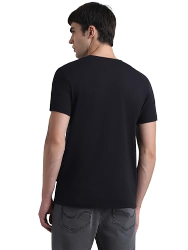 Image of Jack & Jones Men Pure Cotton Graphic Printed Slim Fit T-Shirt