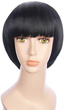 fbewig:Bruno Bucciarati Wig Inspired by of Japanese Anime jojo's bizarre adventure Short Black Straight Bob Hair for Adults and Teens