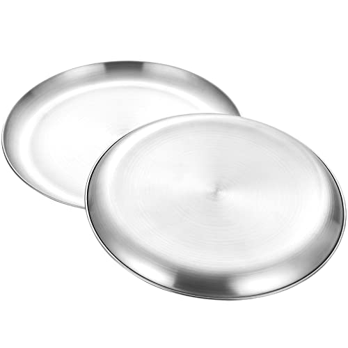 Wezvix 13½ Inch Pizza Pan, Stainless Steel Round Pizza Baking Pan Pizza Tray Pizza Cooking Pan For Baking Serving, Dishwasher Safe & Heavy Duty - 2 Pack #TOP26
