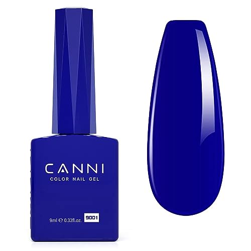 CANNI Blue Gel Nail Polish, 1Pcs Royal Navy Blue Gel Polish Dark Cobalt Deep Color Soak Off U V French Nail Manicure Salon DIY