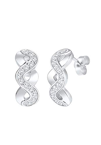 Preisvergleich Produktbild Elli Damen-Ohrstecker Infinity Unendlichkeit 925 Sterling-Silber Zirkonia weiß Facettenschliff