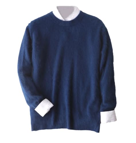 Mens Cashmere Warm Pullover Sweater Crew Neck Long Sleeve Business Casual Knit Jumpers Top
