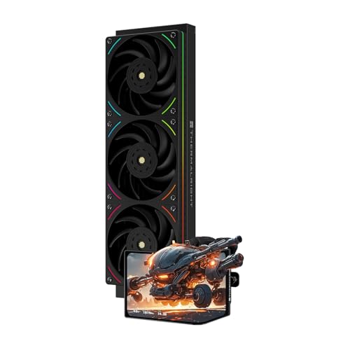 Thermalright TR Levita Vision 360 UB ARGB Black CPU, 360 mm, schermo curvo 2K 60 Hz con risoluzione 2400 x 1080, per AM5, Intel LGA1851/1700, schermo 3D da 6,67"