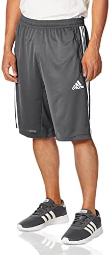 adidas Men's Designed 2 Move 3-Stripes Primeblue Shorts, Grey/White, Medium