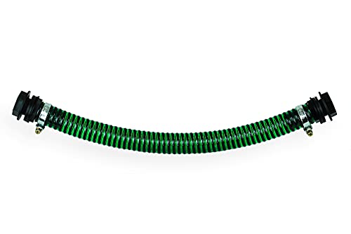 GASMIS Regentonnenverbindung 3/4 Zoll, Regentonnenüberlauf - Anschluss 3/4, Schlauch 25 mm Innen - Verbindungsschlauch 50 cm, Grün