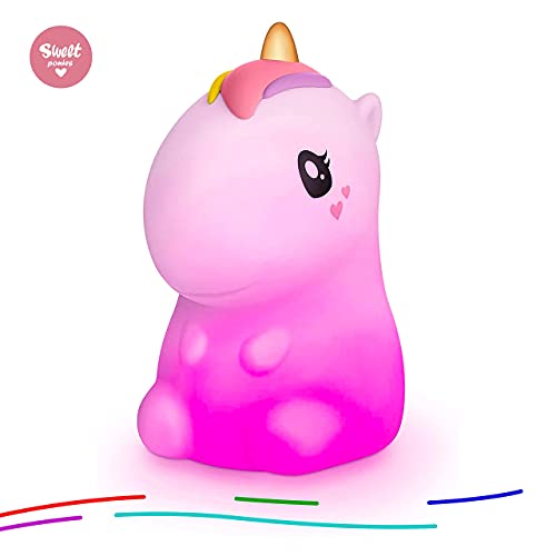 Sweet Ponies Eenhoornlamp, nachtlampje, eenhoorn, silicone, stil licht, nachtlampje voor kinderen met afstandsbediening - Afbeelding 6