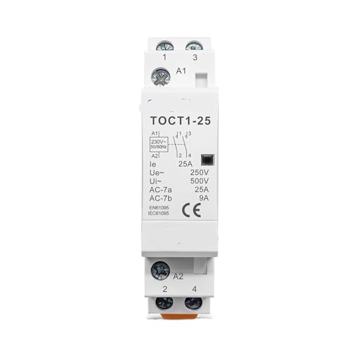 Contacteur modulaire rail DIN 25A 2NO TOCT1 220V interrupteur domotique