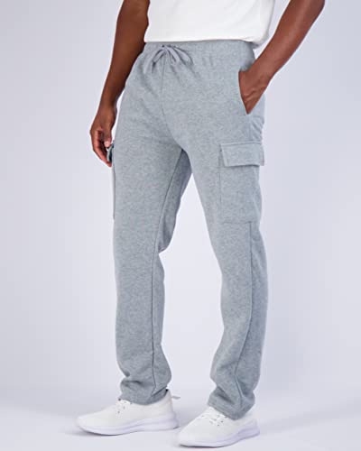 3 Pack Mens Open Bottom Cargo Pants Fleece Active Sports Athletic Training Sweats Track Running Casual Workout Men Pant Jogger Baggy Cargos Sweatpants Pockets Bottoms Lounge Heavy Warm - Set 8, Xl #TOP1