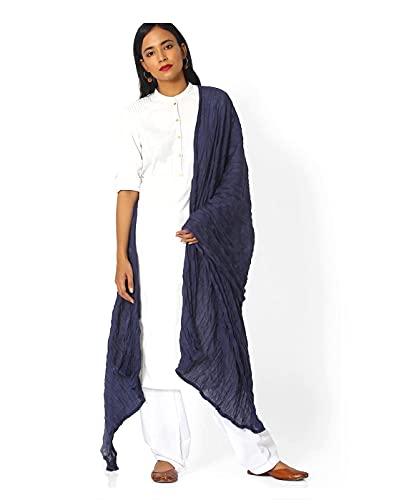 Cotton Solid Colors Women Dupatta scarves Shawl (Navy)