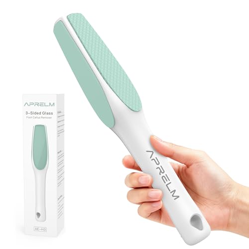 Image of APRELM 3-Sided Nano Glass Foot File, 3-in-1 Coarse /Medium /Fine Foot Callus Remover, Professional Callus Remover for Feet Hard Skin Smooth Polishing (Turquoise)