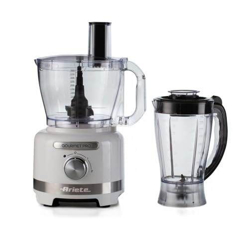 Ariete 1782 Gourmet Pro Moderna Robot de cuisine, hachoir 3 l, mixeur 2 l, 2 vitesses + Pulse, set de couteaux + disque en acier inoxydable, accessoires pour...