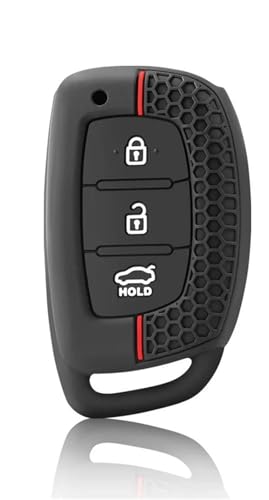 Coque clé voiture Hyundai ix35 i30 Tucson en silicone souple à 3 boutons noir