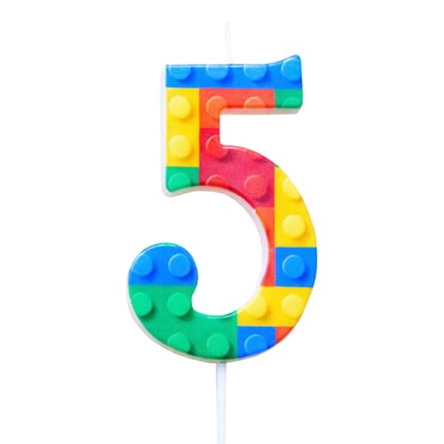 Gleemix Baustein Geburtstagskerzen Zahlen 5, Bausteine Geburtstagskerzen Kinder, Kerze 5. Geburtstaâ€¦ – Miniatur