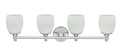 Aspen Creative 62144 Four Metal Bathroom Vanity Wall Light Fixture, 4, Brushed Nickel