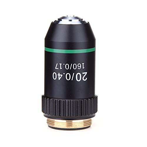 195 Objetivo acromático Negro 4X 10X 20X 40X 60 X 100 microscopio óptico Lente Objetivo RMS 20,2mm Piezas objetivas (Color : 40X with Spring)