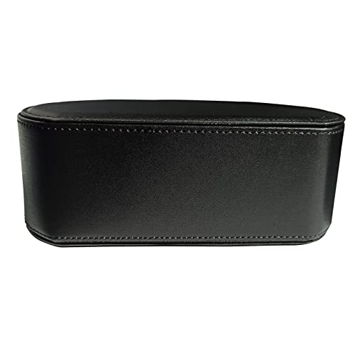 Leather Remote Control Holder With 5 Compartments Tv Remote Caddy Storage Box/Tray,Desktop Organizer Store Controller,Glasses,Brush,Media Player,Pen,Space Saver For Bedside Table/Office Desk(Black) #TOP2