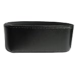 Leather Remote Control Holder with 5 Compartments TV Remote Caddy Storage Box/Tray,Desktop Organizer Store Controller,Glasses,Brush,Media Player,Pen,Space Saver for Bedside Table/Office Desk(Black) - Image 5