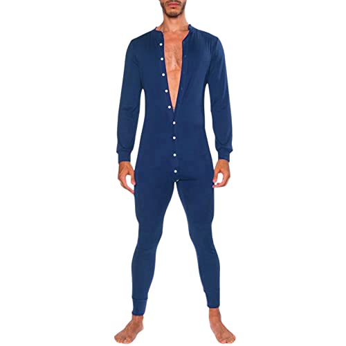 Combinaison Henley homme en coton pour stopper le froid nocturne avec style et confort slim