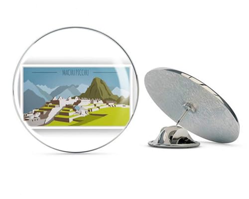 Machupicchu Round Metal 0.75" Lapel Pin Hat Shirt Pin Tie Tack Pinback2