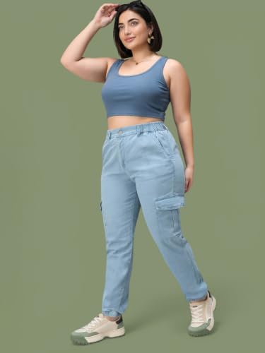 Image of Miss Chase A+ Women's Wide Leg High Rise Regular Length Stretchable Denim Jeans