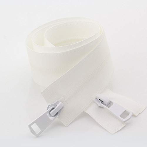 Rouleau Fermeture Éclair Blanc 5m - Nylon, Taille 3#, Avec 15 Curseurs - Pour Couture