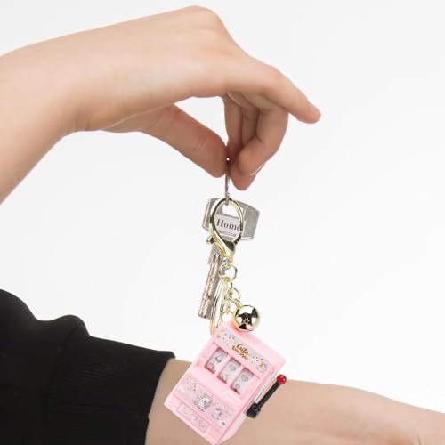 Image of Mini Claw Machine Keychain Slot Toy, Slot Machine Key Chains, for Creative Festival Birthday Cake Decor Theme Party Decorations Mini Arcade Game-1PCS, Multicolor