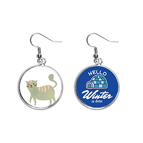 Pendientes de gato cyan en acuarela el regalo de joyería invernal perfecto