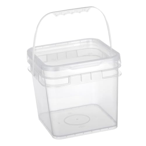 DONFAMDS 食品グレード密封ペイントバケツ 蓋付きプラスチック収納容器 持ち運び便利 多機能塗料保存用ハンドル付きバケツ