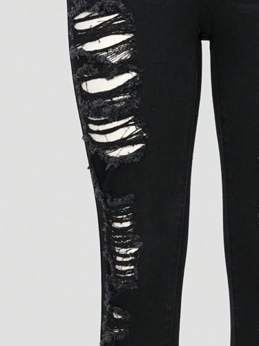 Floerns Girl's Ripped Distressed Zip Up Skinny Jeans Cropped Denim Pants3