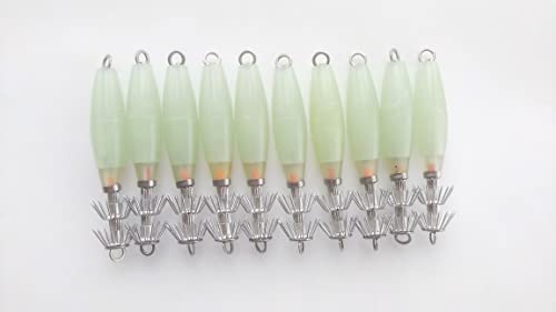 鉛スッテ 4号 10個セット 後方重心 10cm 15.5g 夜光 蓄光 イカメタル 透明 アカイカ ケンサキイカ スルメイカ ヤリイカ ドロッパー 船 オフショア ボート ショア ヒイカ ジンドウイカ テクビイカ 手首イカ 堤防 防波堤 マイカ