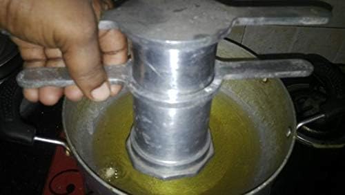 Image of Murukku /Idiyappam Maker Aluminium Press Machine with 5 Plates | Traditional Sev & Chakli Maker | Easy Grip Handle | 4 Inch Height, 8 Inch Width | Kitchen Snack Making Tool