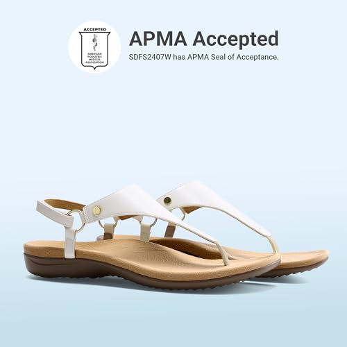 Image of DREAM PAIRS Women's Flat Sandals Arch Support Orthopedic Comfortable Soft Cushion Summer T-Strap Walking Thong Sandals
