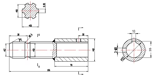 Adaptateur PTO, manchon profilé 32mm à 6 dents 1,3/8" avec alésage