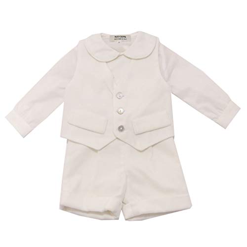 Completo bimbo boy white velvet 3 pieces suit kids costume de cérémonie mariage