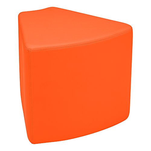 Image of Sprogs 18 inch H Structured Wedge Stool -Flexible Modular Collaborative Soft Seating for Office, Home, Lounge and School Classrooms with Durable Frame & Set of 2 inch Casters Add-on -Orange