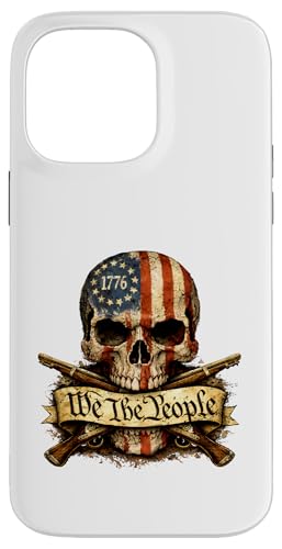 We The People Patriotic Skull 1776 �A�����J���� �X�}�z�P�[�X iPhone 14 Pro Max �p